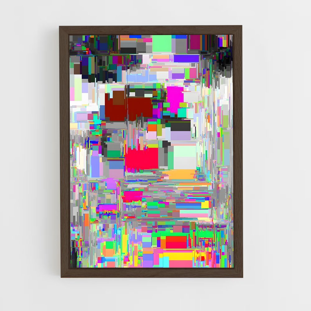 ap-glitch art-6 cadre Bois foncé