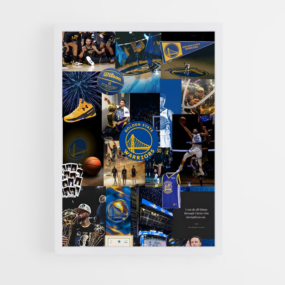 ap-golden state warriors-3 cadre Blanc