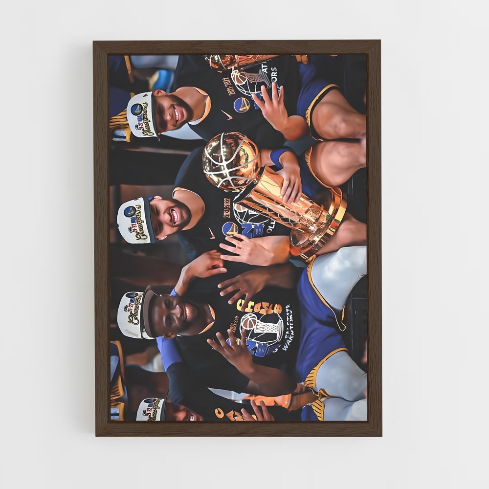 ap-golden state warriors-4 cadre Bois foncé