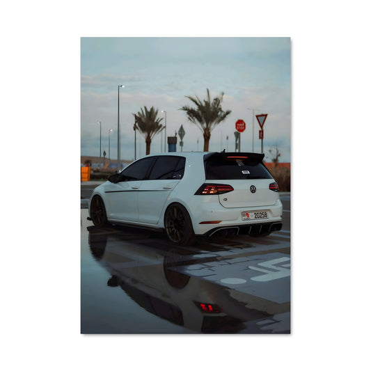 Poster Golf sous la Pluie