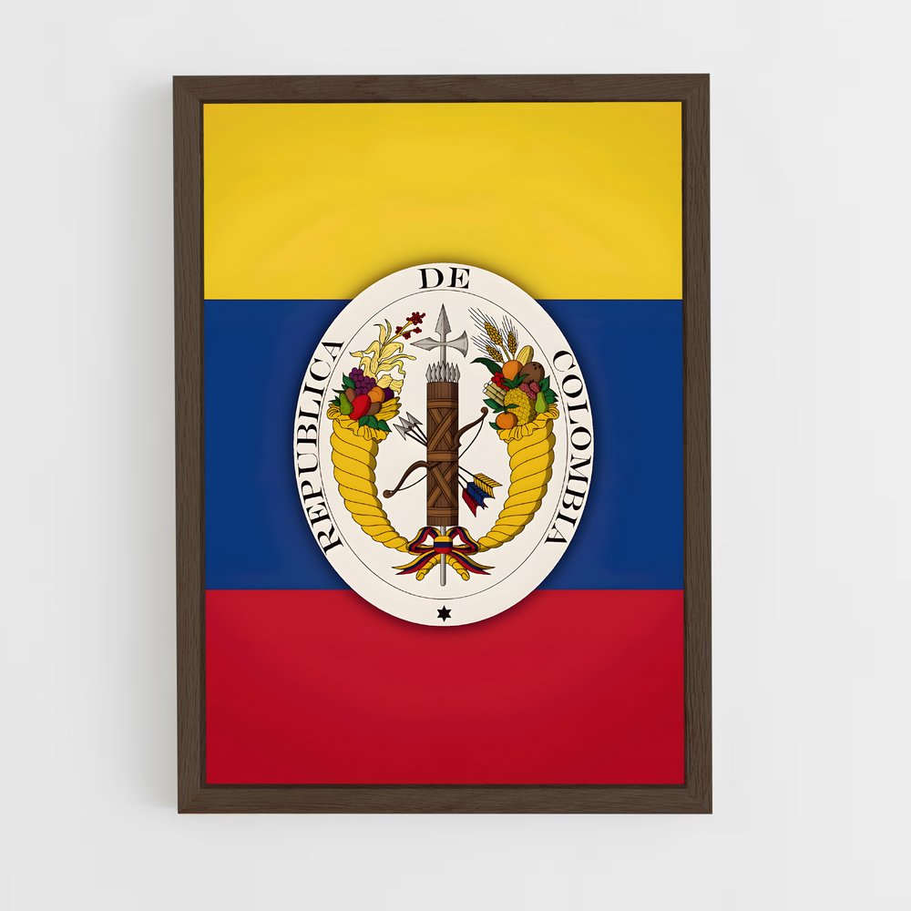 ap-gran colombia flag-1 cadre Bois foncé