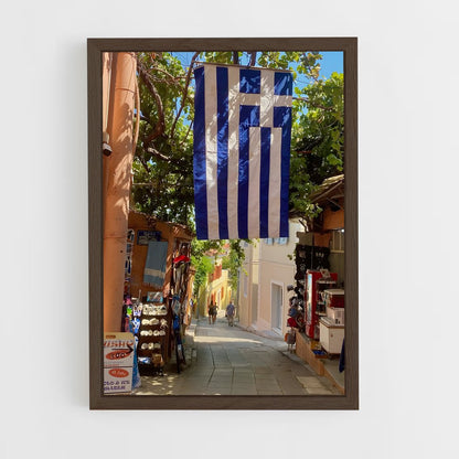 ap-greece flag-3 cadre Bois foncé