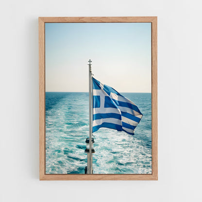 ap-greece flag-4 cadre Bois clair