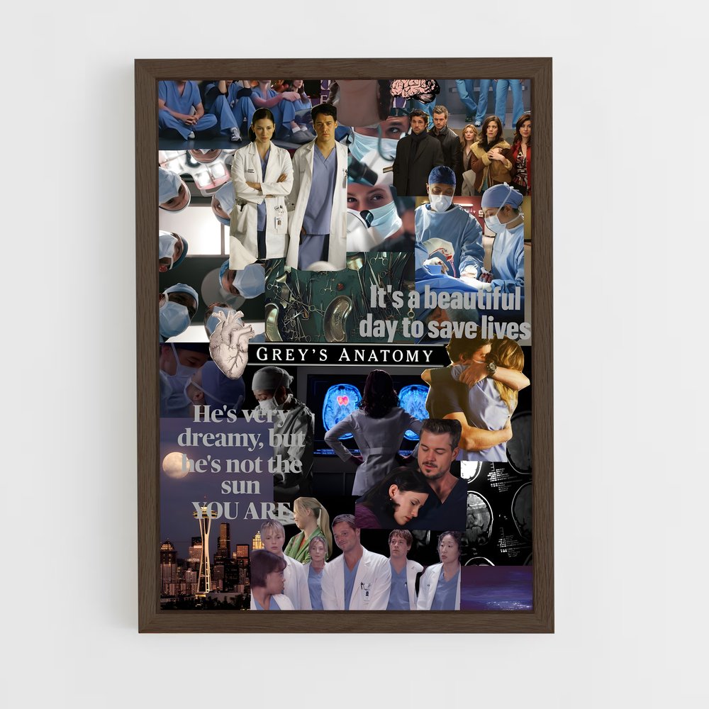 ap-greys anatomy-4 cadre Bois foncé