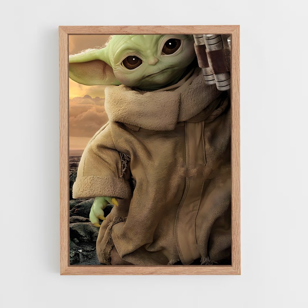 ap-grogu baby yoda-3 cadre Bois clair