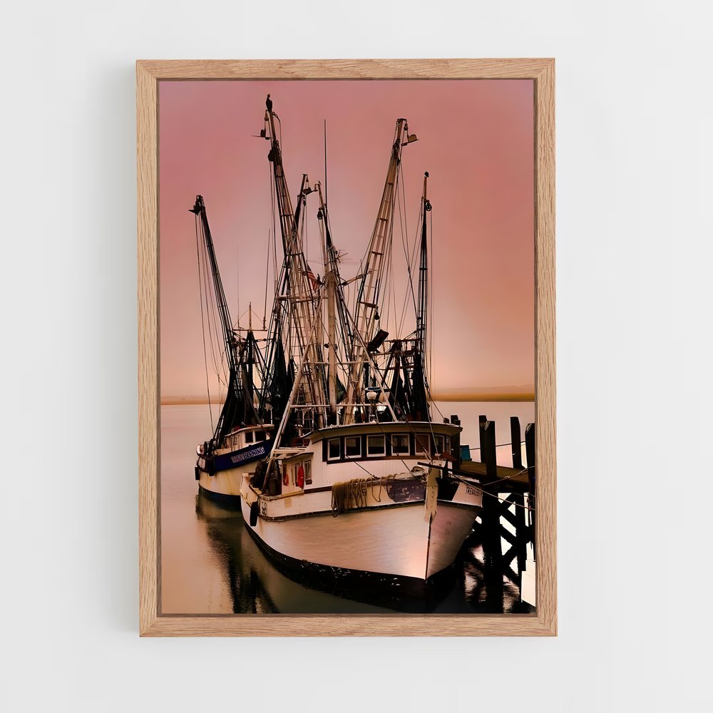 ap-gulf shrimp boats-3 cadre Bois clair