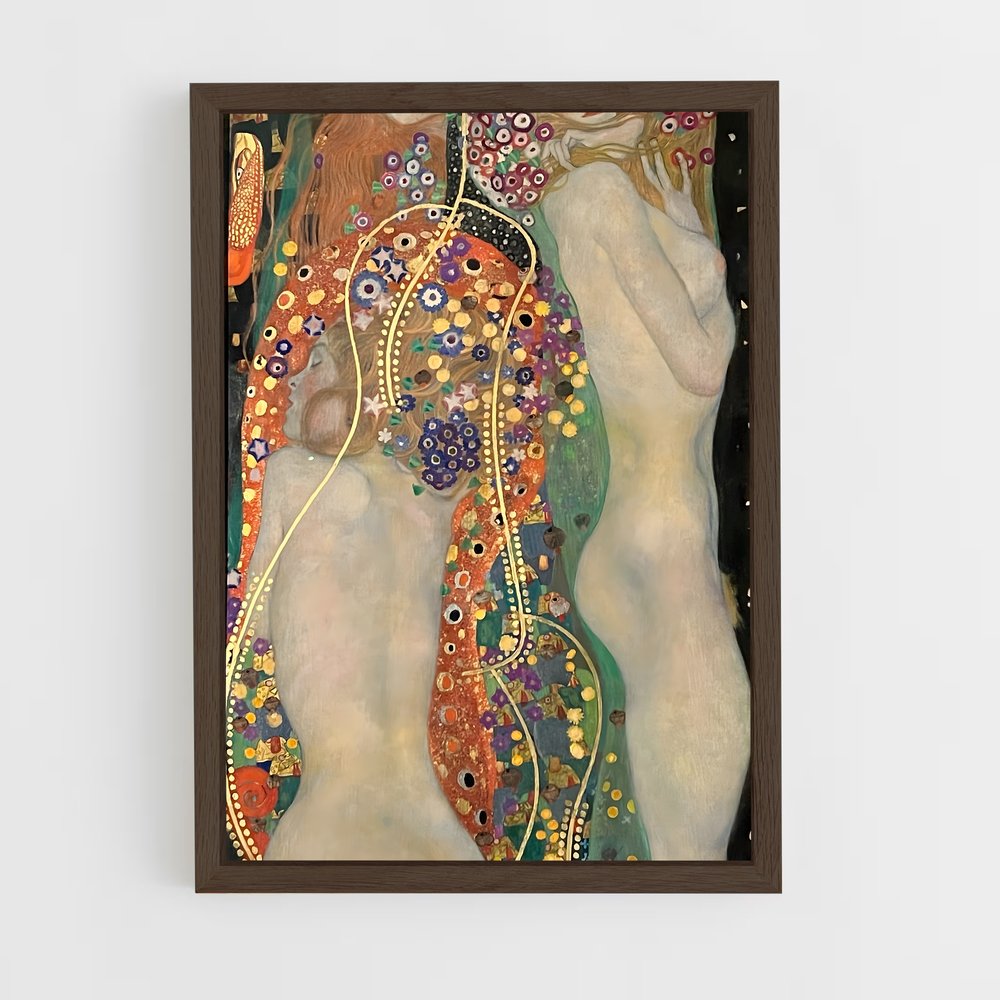 ap-gustav klimt-4 cadre Bois foncé