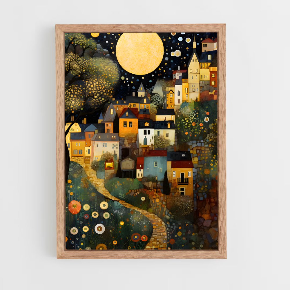 ap-gustav klimt-7 cadre Bois clair