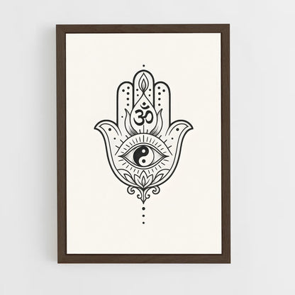 ap-hamsa hand-1 cadre Bois foncé
