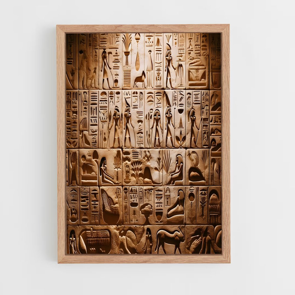 ap-hieroglyphs-10 cadre Bois clair