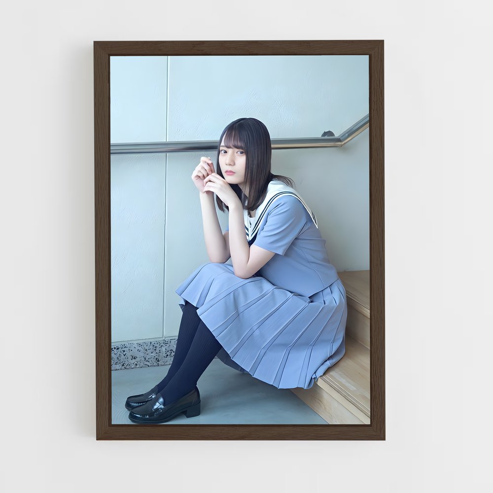 ap-hinatazaka46-2 cadre Bois foncé