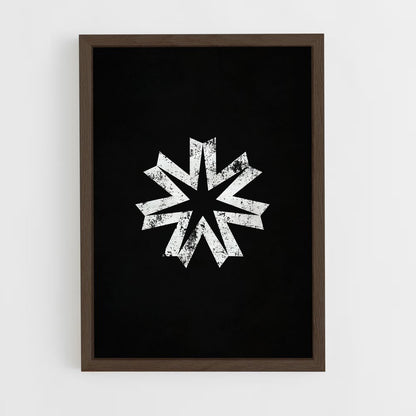 ap-hokkaido flag-1 cadre Bois foncé