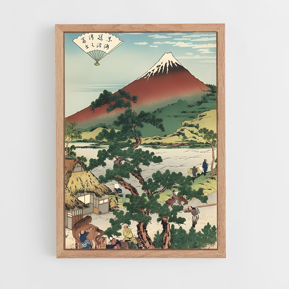 ap-hokusai-4 cadre Bois clair