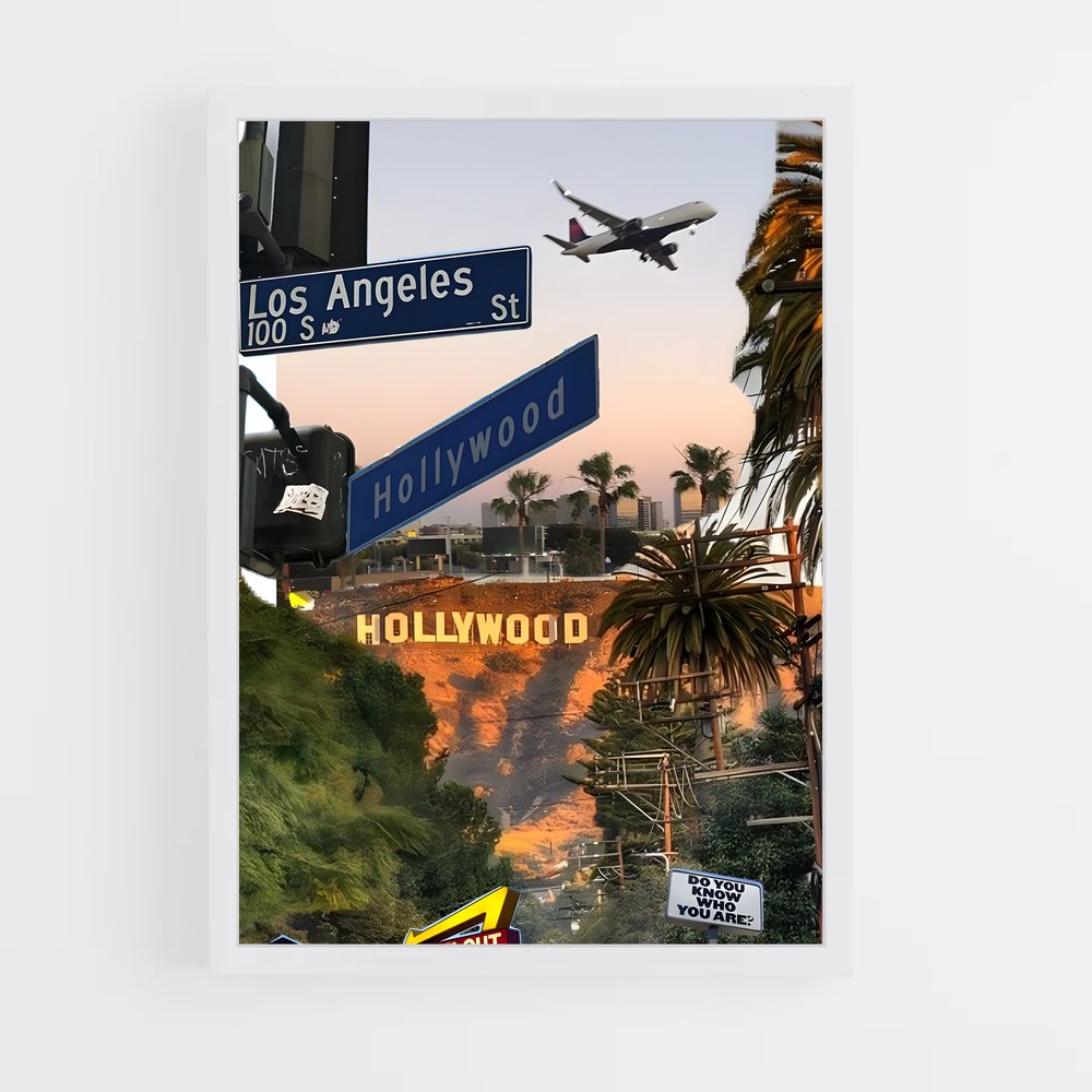 ap-hollywood sign-4 cadre Blanc