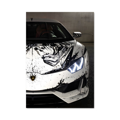 Poster Huracan Noir et Blanc