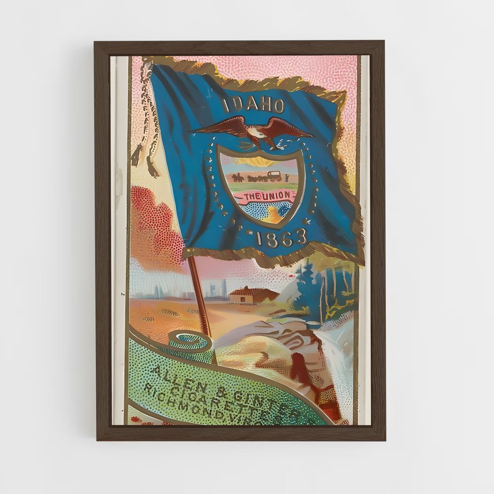 ap-idaho flag-1 cadre Bois foncé