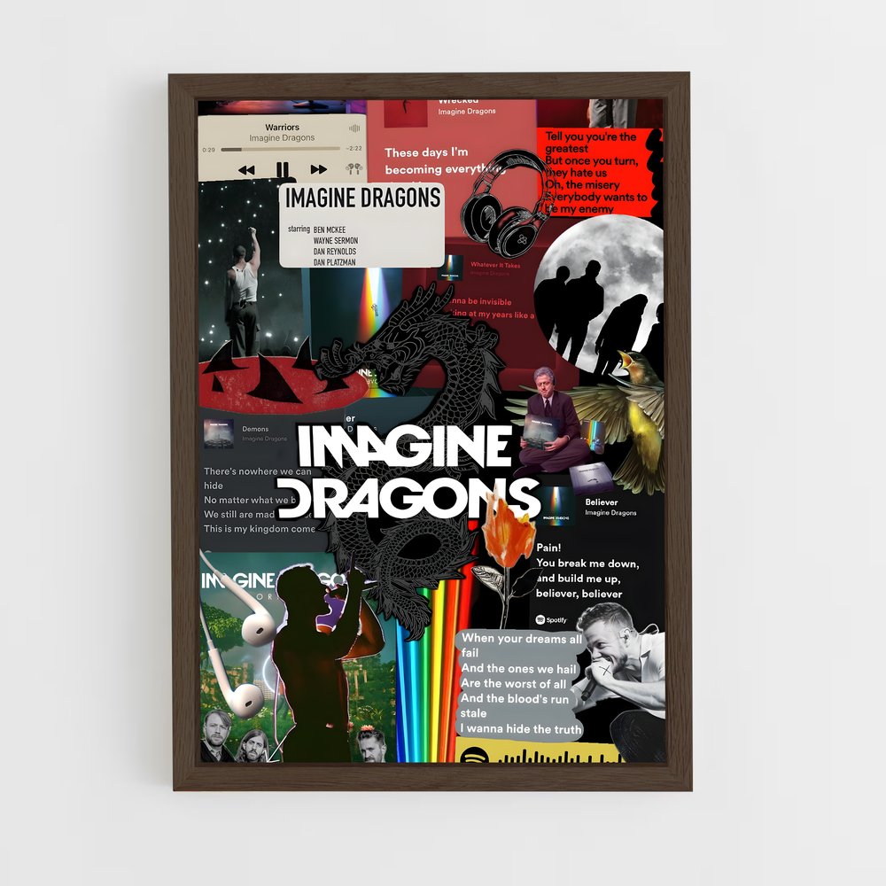 ap-imagine dragons-1 cadre Bois foncé