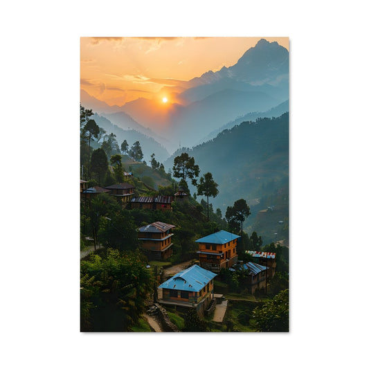 Poster Couché de Soleil Himalayen