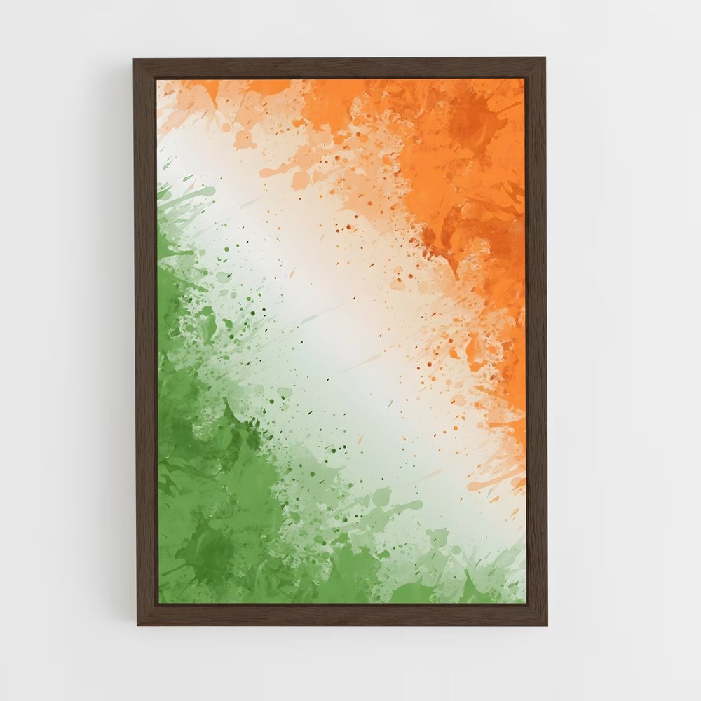 ap-india flag-4 cadre Bois foncé