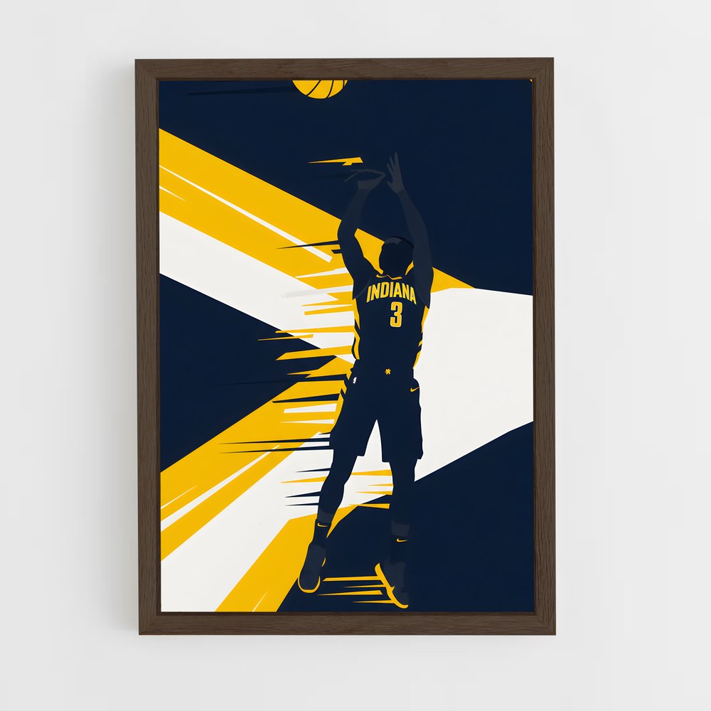 ap-indiana pacers-14 cadre Bois foncé