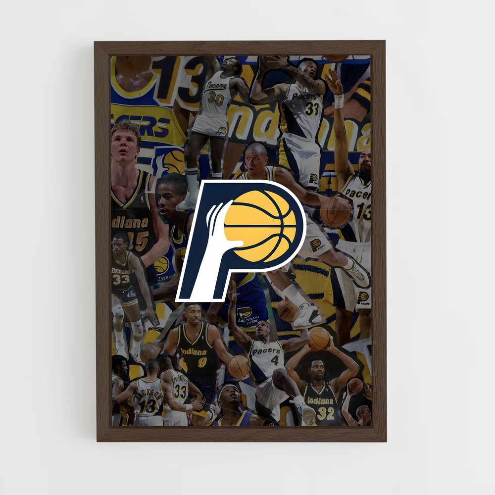 ap-indiana pacers-7 cadre Bois foncé