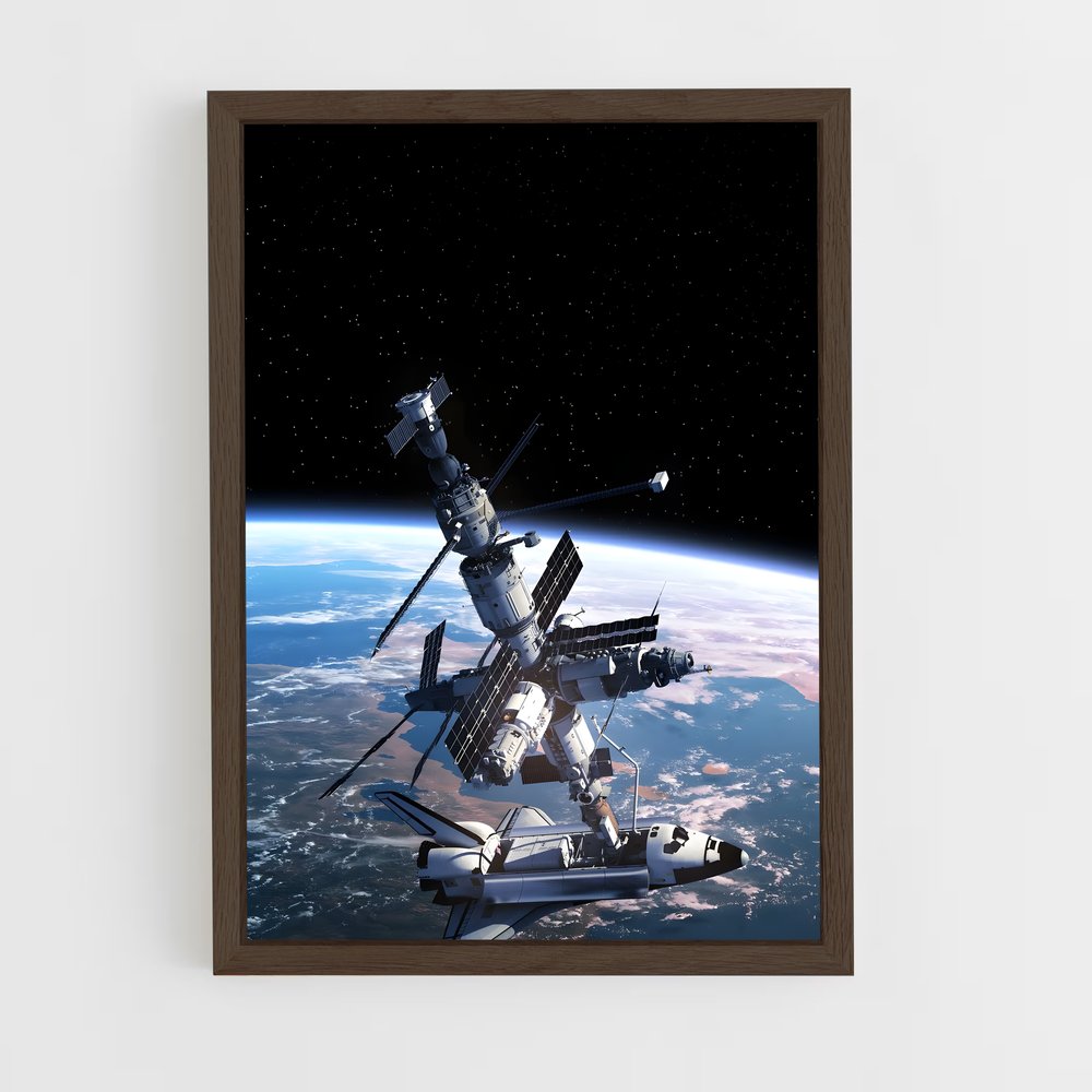 ap-international space station iss-5 cadre Bois foncé