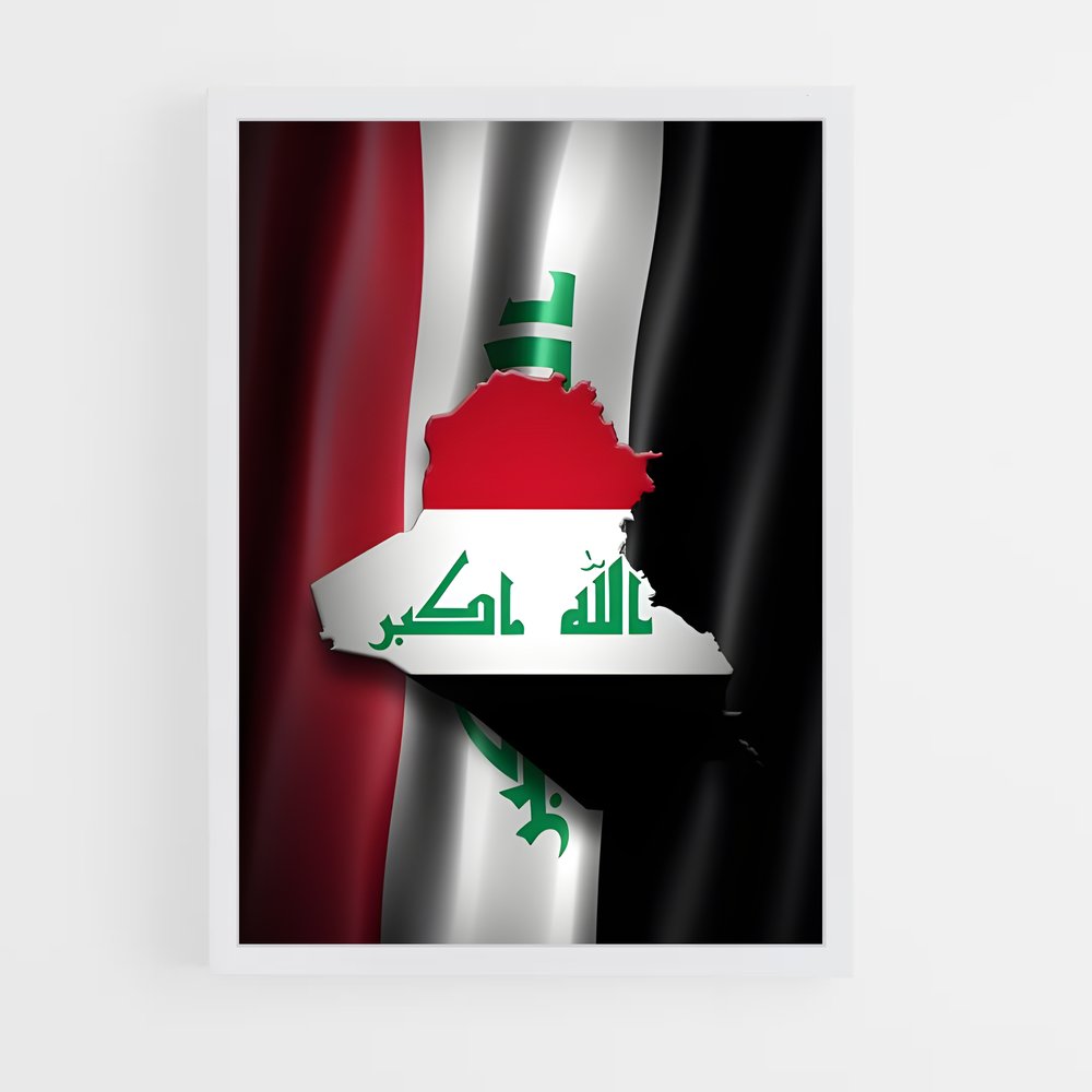 ap-iraq flag-4 cadre Blanc