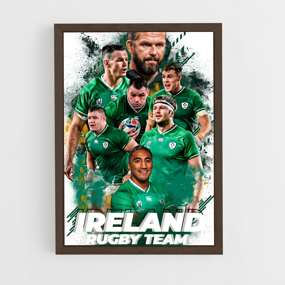 ap-ireland national rugby team-1 cadre Bois foncé