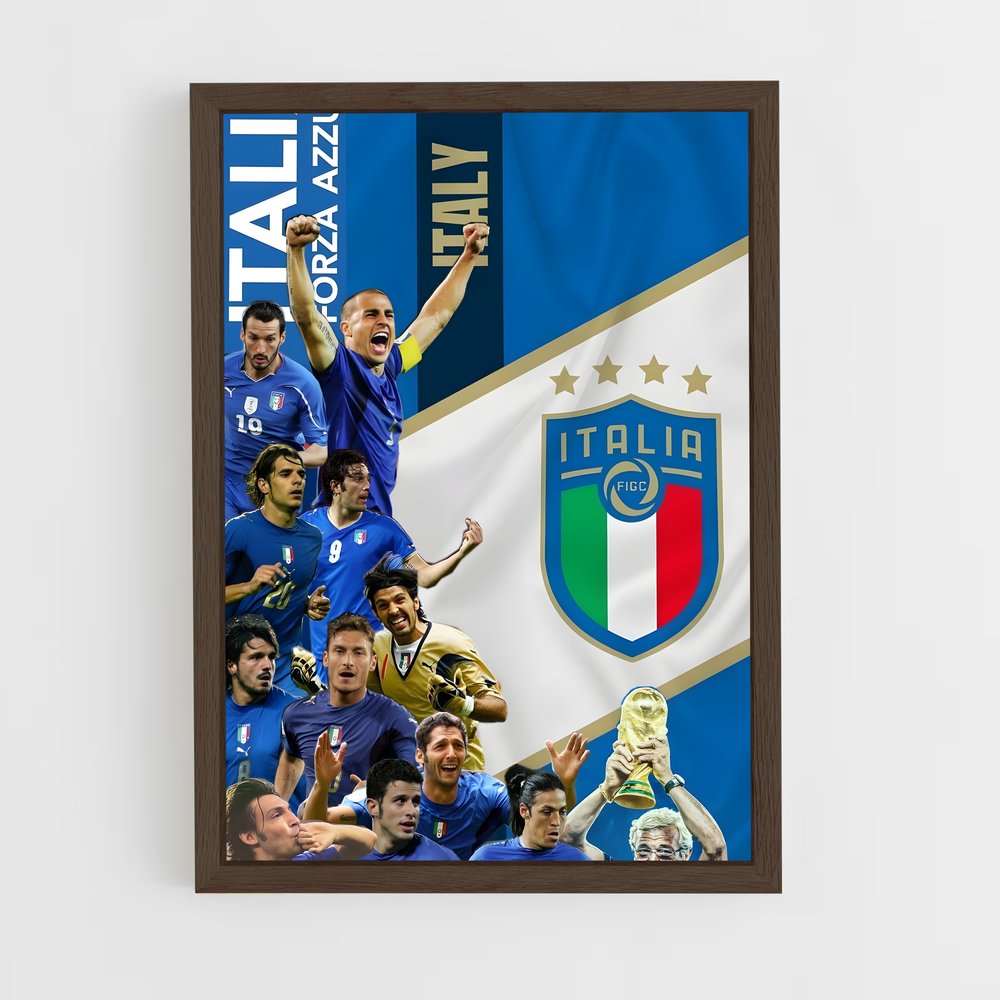 ap-italy national football team-2 cadre Bois foncé