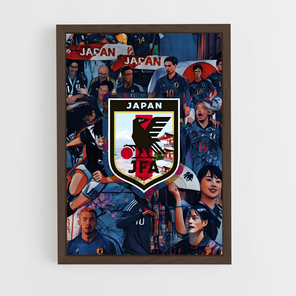 ap-japan national football team-1 cadre Bois foncé