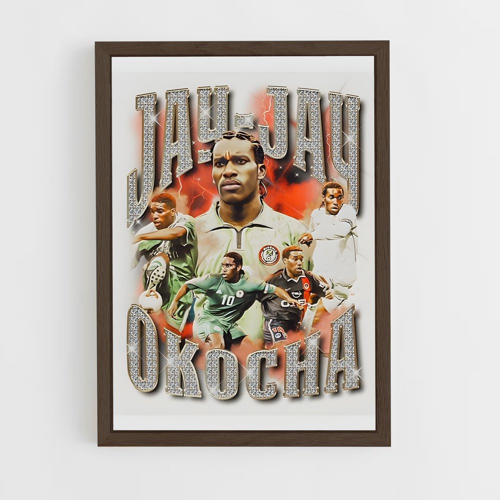 ap-jay-jay okocha-9 cadre Bois foncé