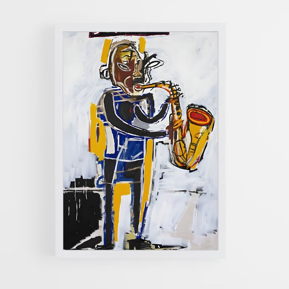 ap-jean-michel basquiat-5 cadre Blanc