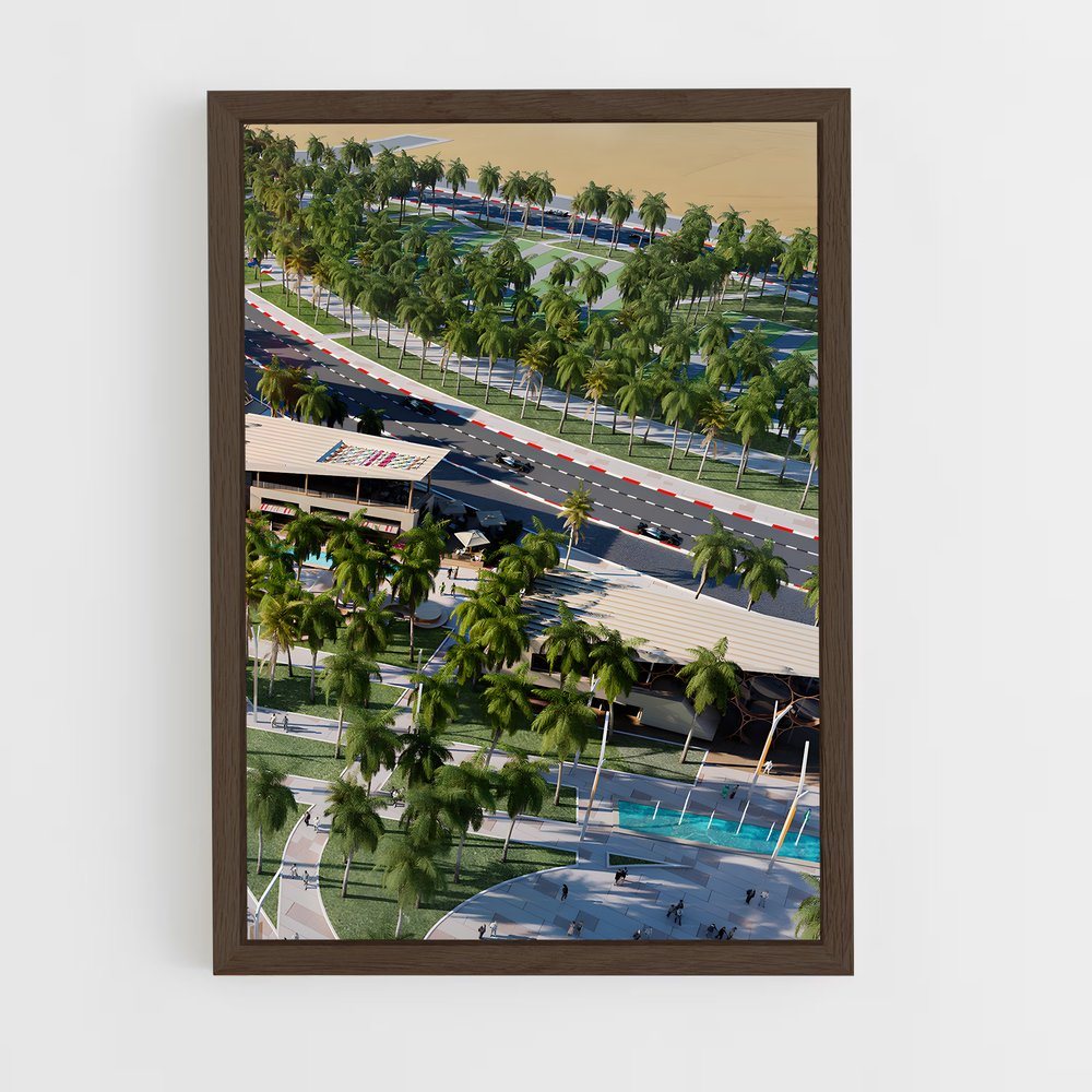 ap-jeddah corniche circuit saudi arabia-3 cadre Bois foncé