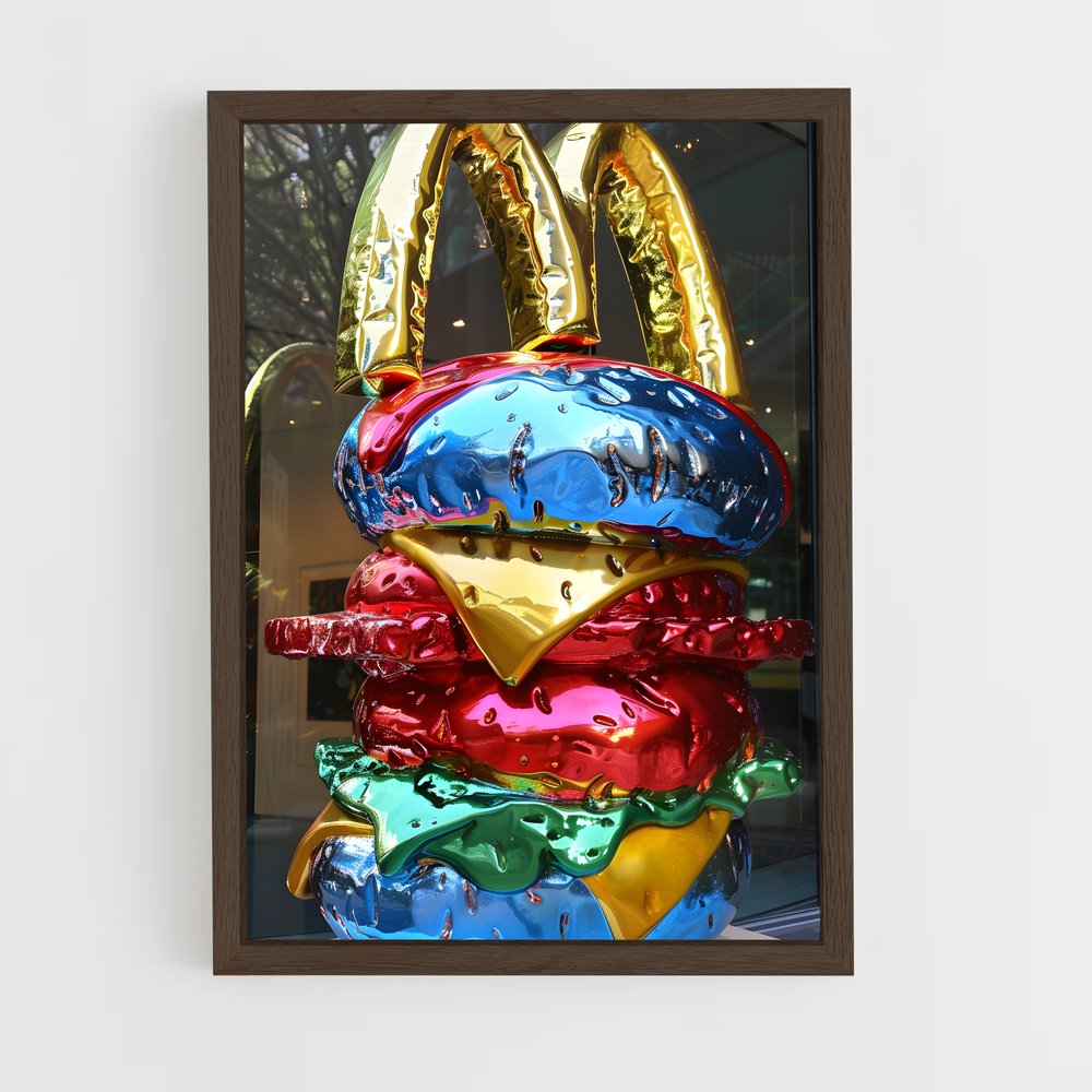 ap-jeff koons-1 cadre Bois foncé