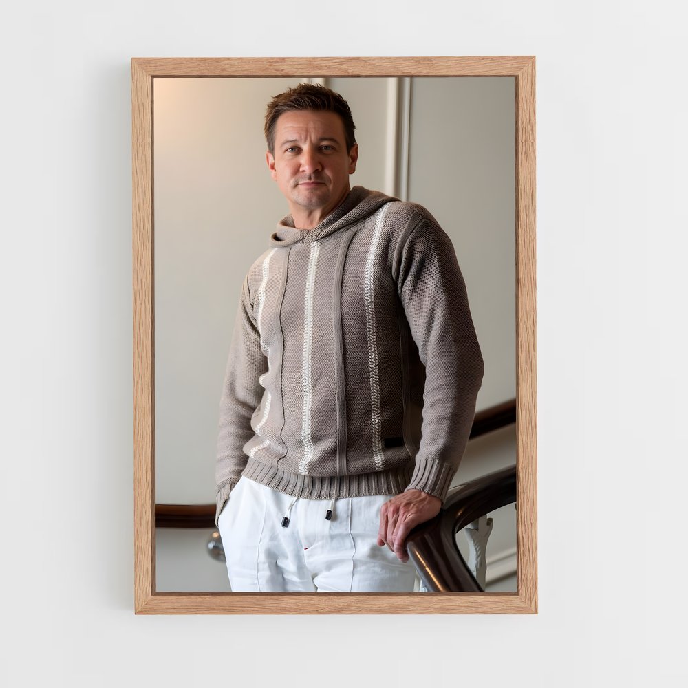 ap-jeremy renner-1 cadre Bois clair