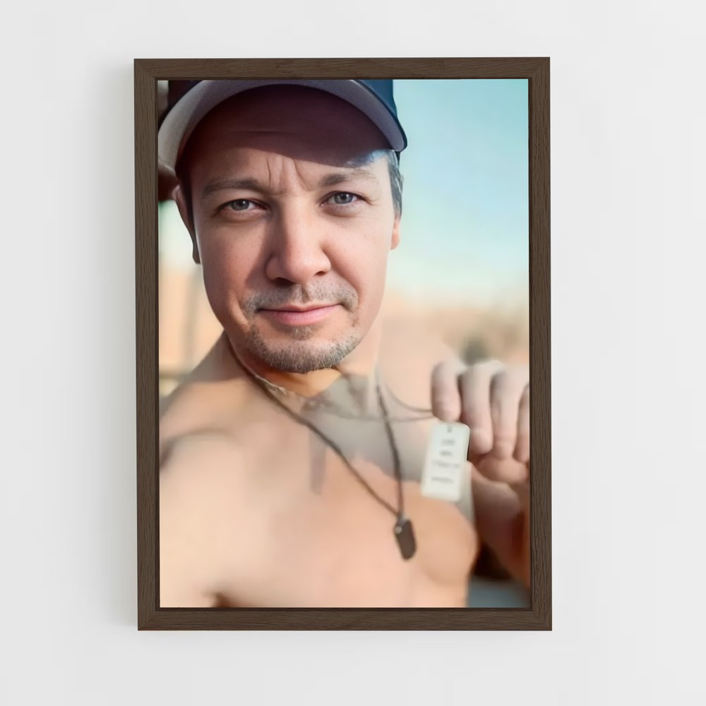 ap-jeremy renner-7 cadre Bois foncé