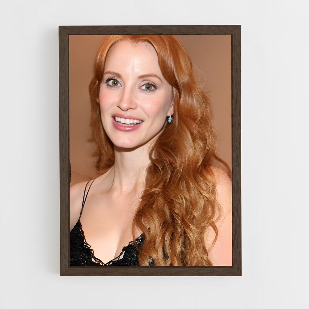 ap-jessica chastain-10 cadre Bois foncé