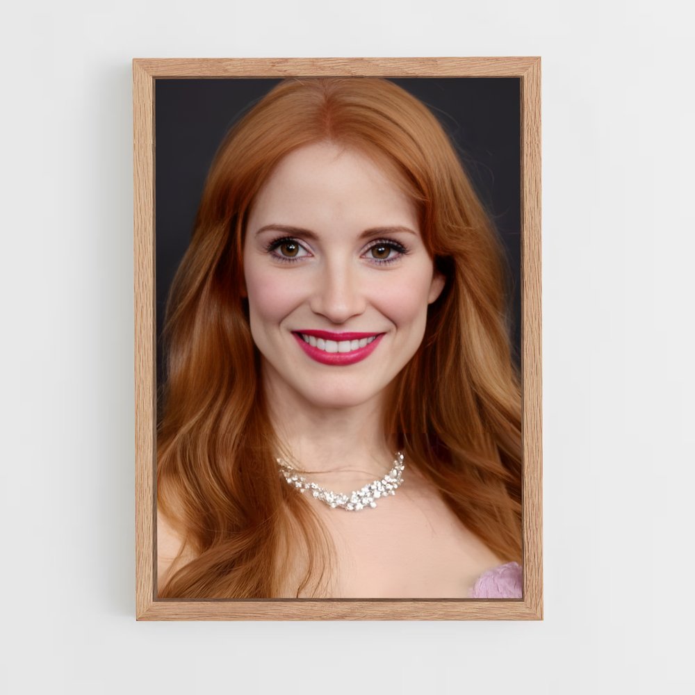 ap-jessica chastain-2 cadre Bois clair