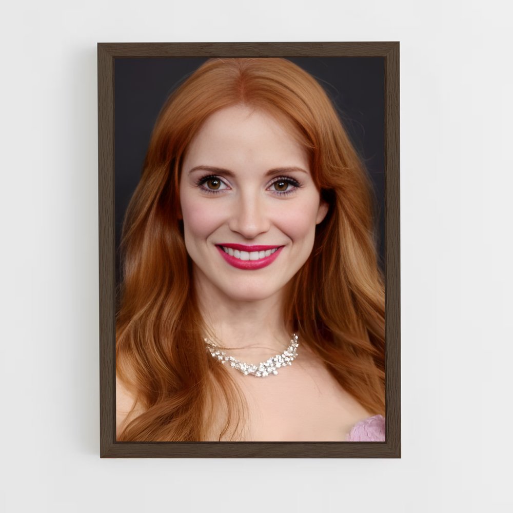 ap-jessica chastain-2 cadre Bois foncé
