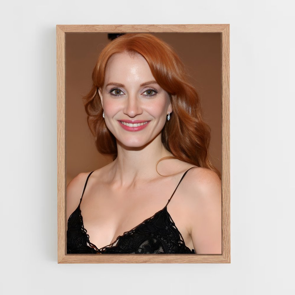 ap-jessica chastain-4 cadre Bois clair