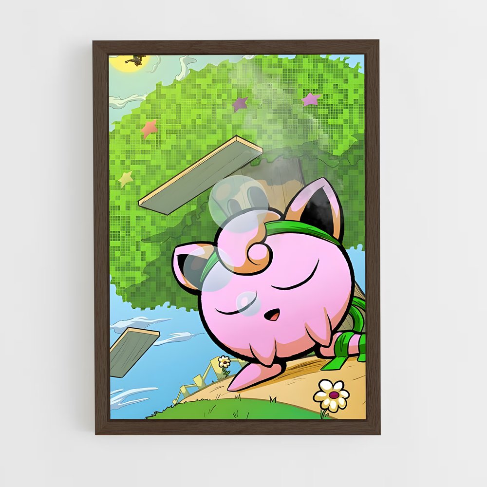 ap-jigglypuff-8 cadre Bois foncé