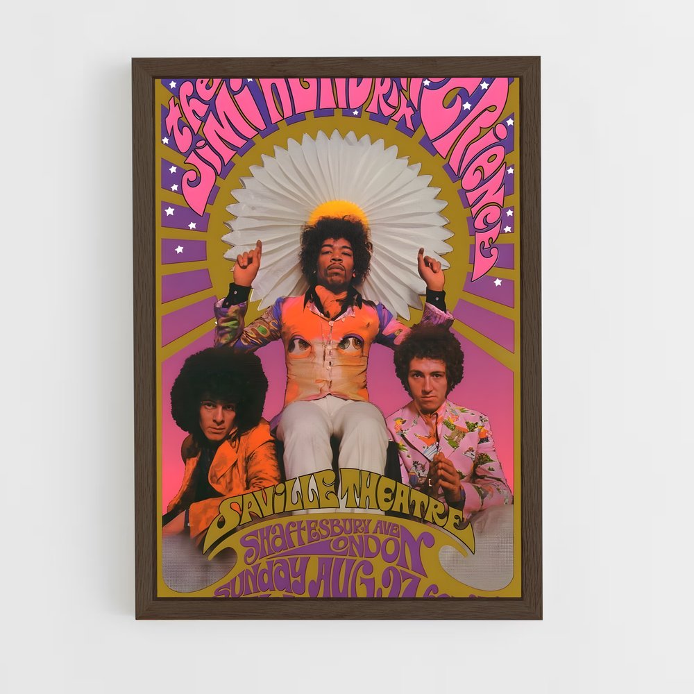 ap-jimi hendrix experience-1 cadre Bois foncé