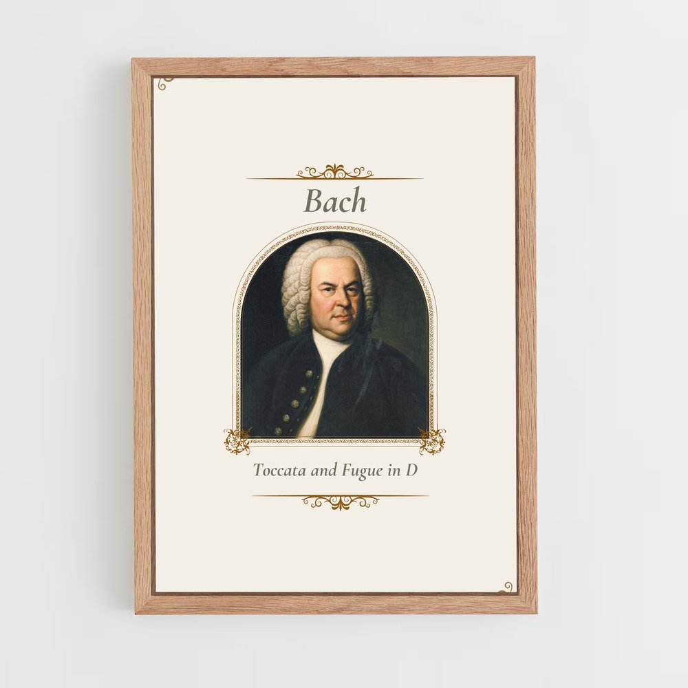 ap-johann sebastian bach-3 cadre Bois clair