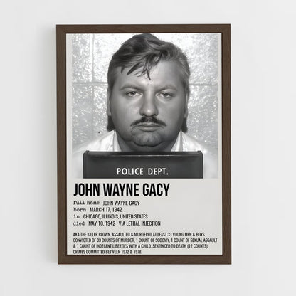 ap-john wayne gacy-1 cadre Bois foncé