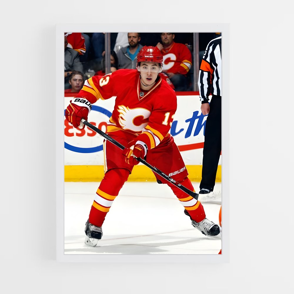 ap-johnny gaudreau-5 cadre Blanc