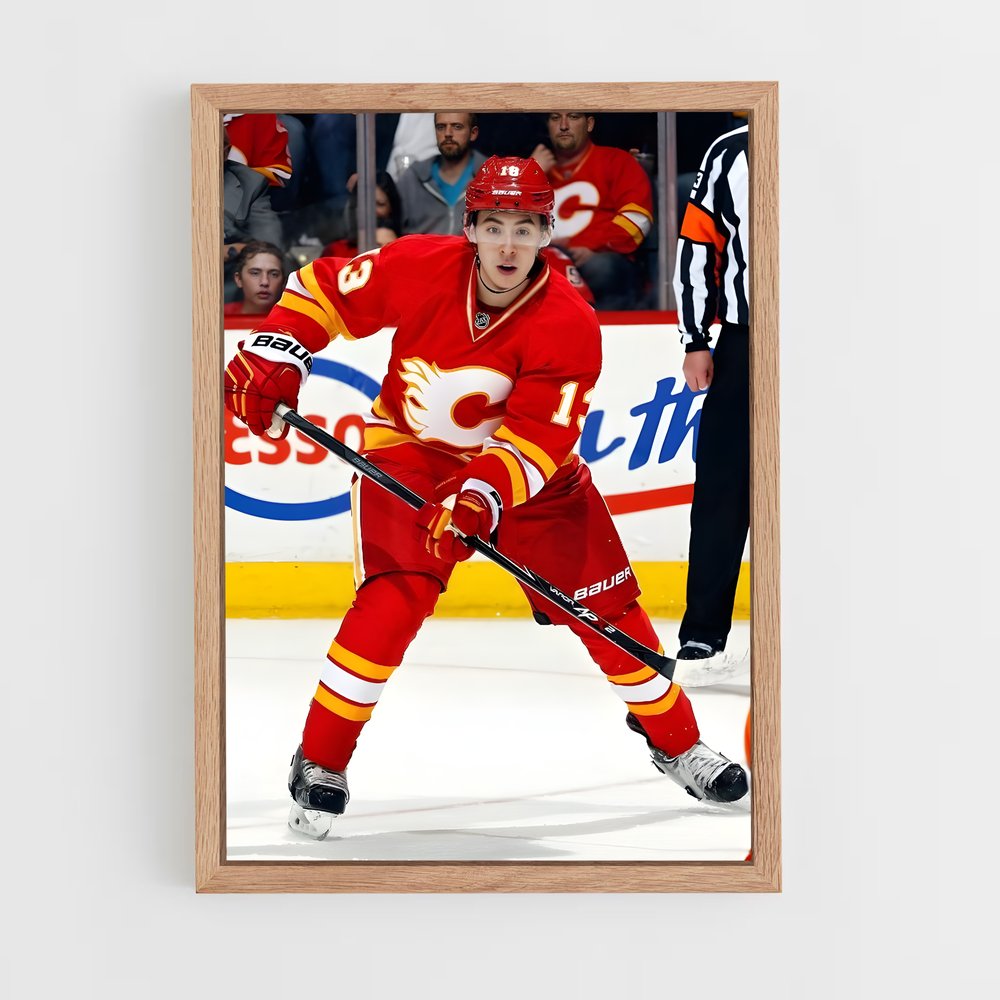 ap-johnny gaudreau-5 cadre Bois clair