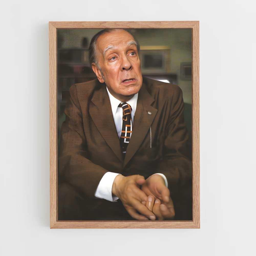 ap-jorge luis borges-4 cadre Bois clair