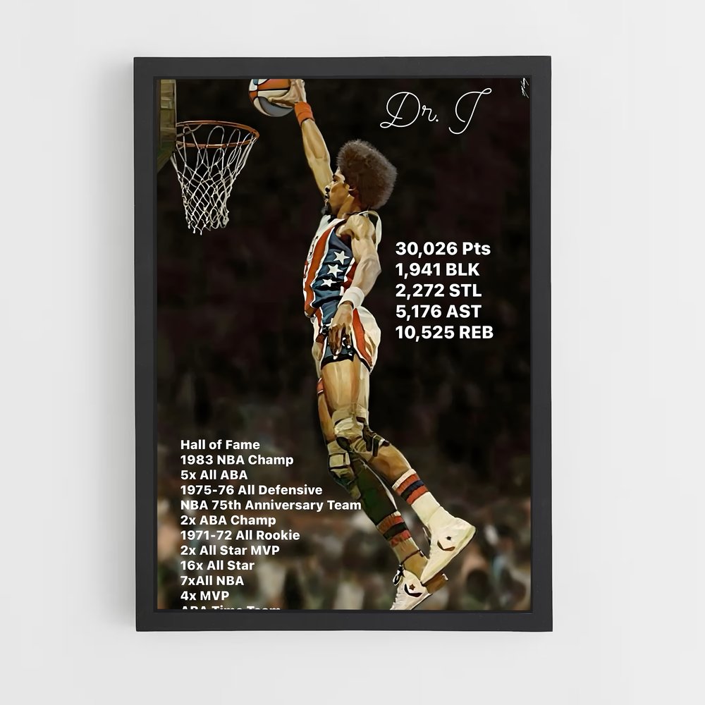 ap-julius erving-7 cadre Noir