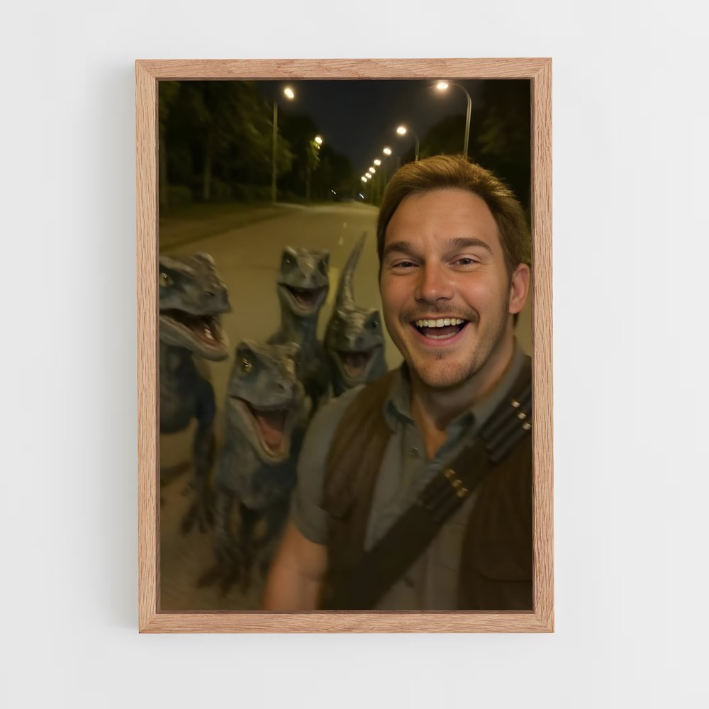 ap-jurassic park-1 cadre Bois clair