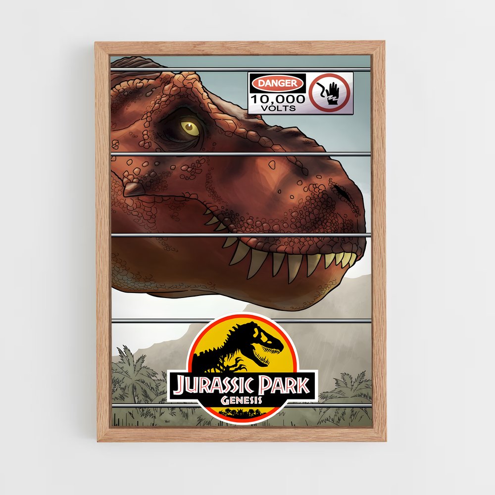 ap-jurassic park-5 cadre Bois clair